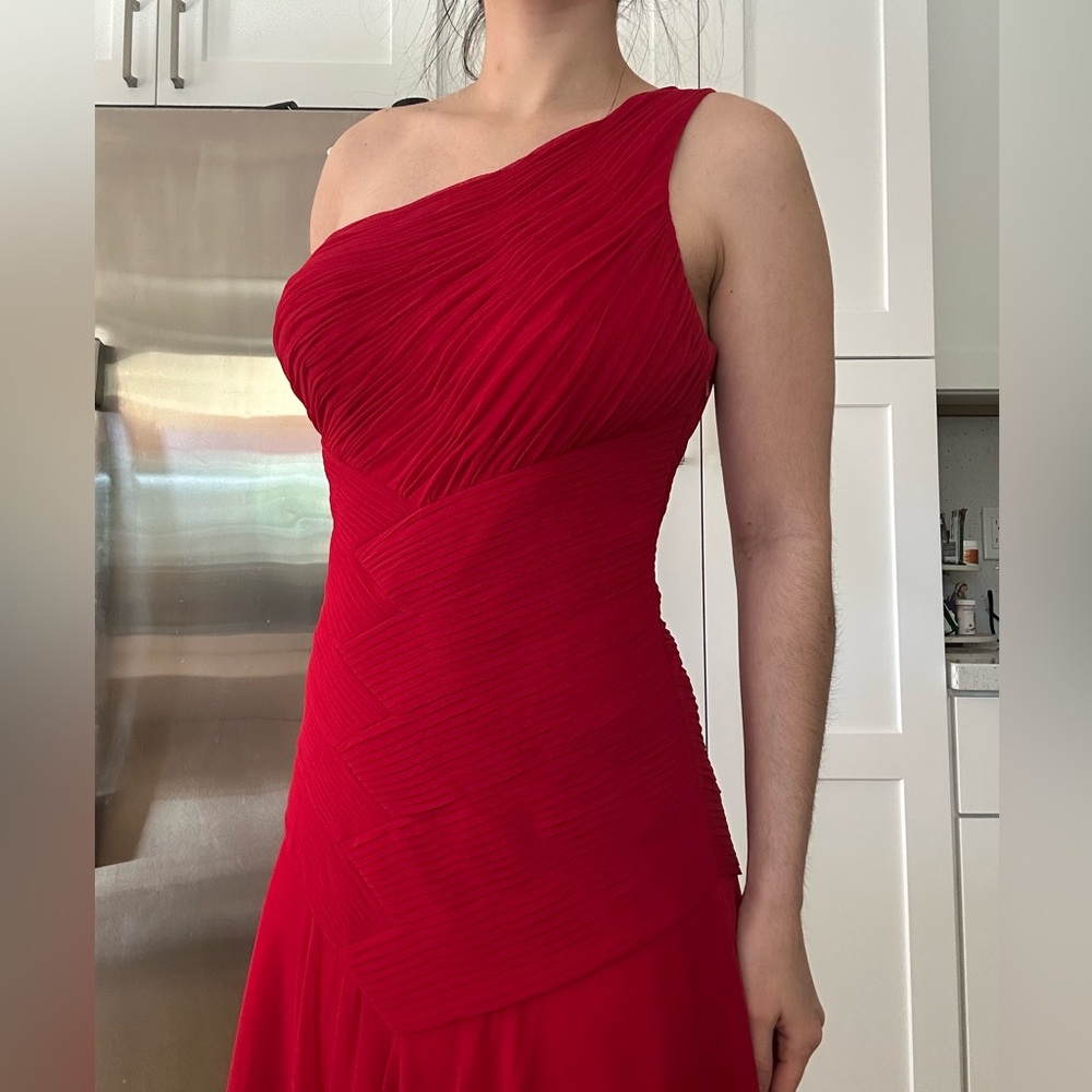 Sue Wong Pleated Mesh Gown